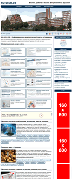 Advertising banners provision: sizes and placements