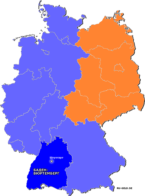 Карта земли баден вюртемберг со всеми городами