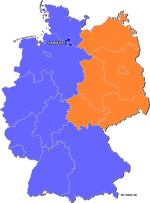 Карта германии гамбург