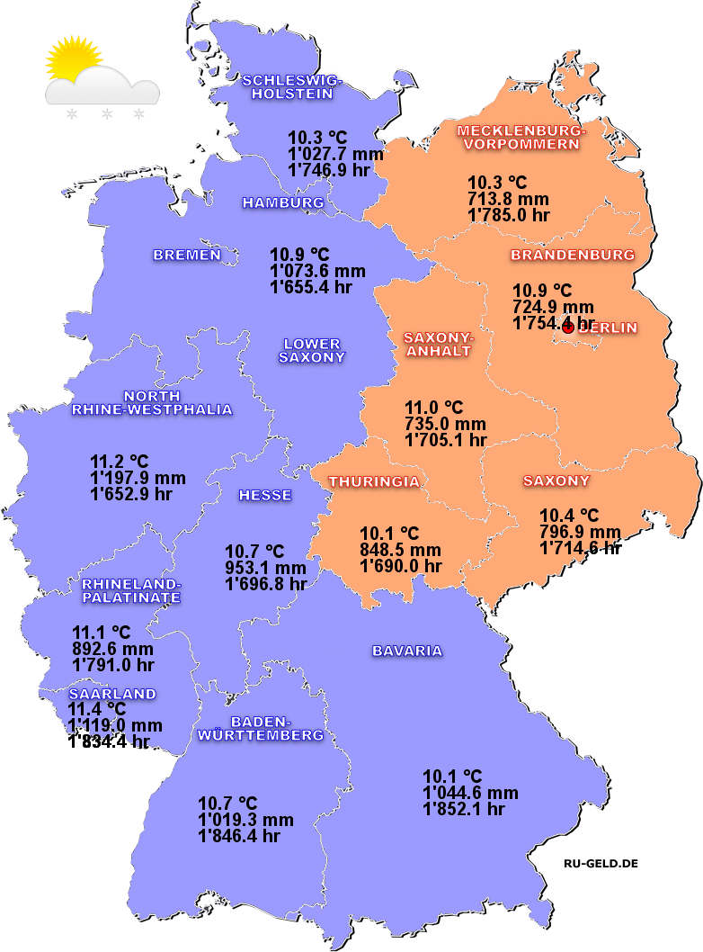 Climate In Germany 2024 Zones Map Characteristics Change   Map States Climate English 2023 