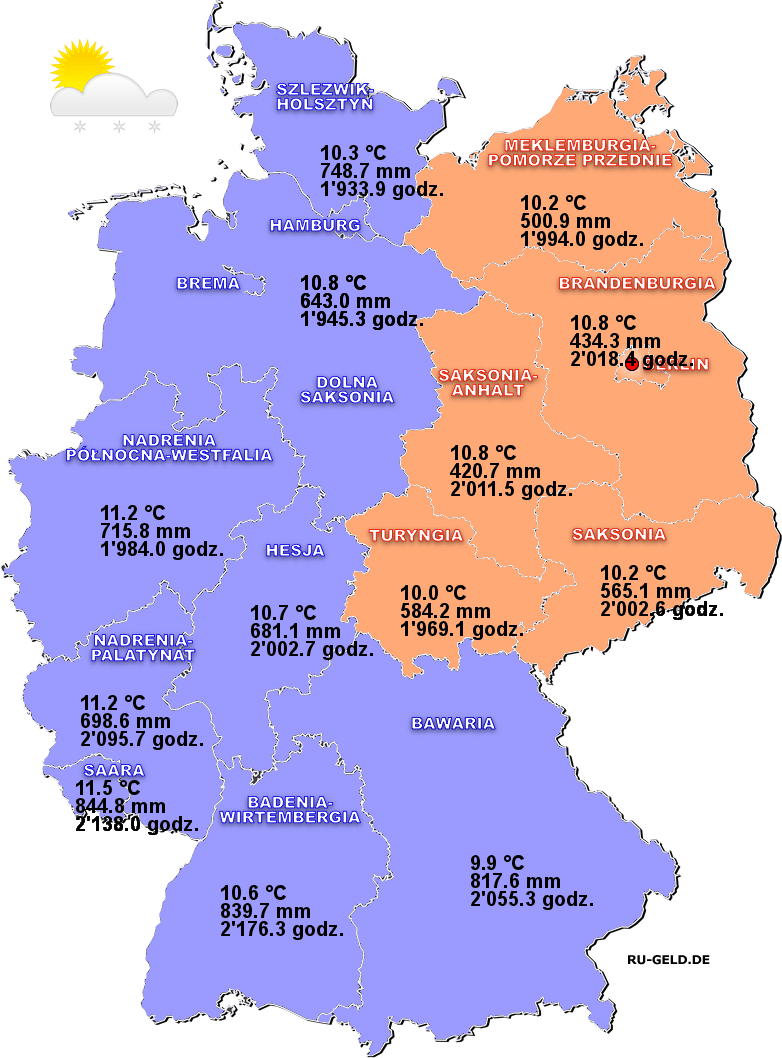 Mapa klimatyczna Niemiec