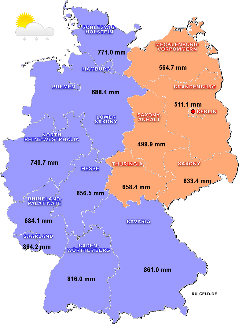 Rainfall In Germany By Season And Annual Average By Year Month And