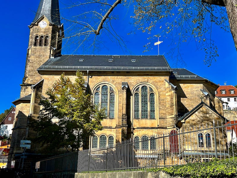 Фото: Церковь города Велен в центре города, земля Саксония, Германия